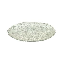 Plato Base de Vidrio Turquesa de 32 Cm