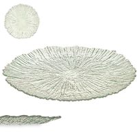 Plato Base de Vidrio Turquesa de 32 Cm