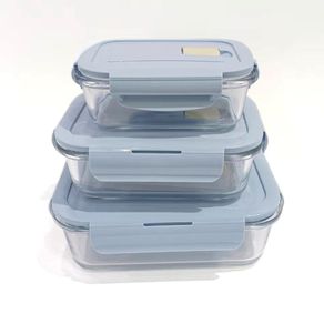 Set de 3 Contenedores Herméticos con Tapas Celeste