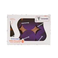 Set de 6 Veladoras Mini Pillars Aroma Lavanda