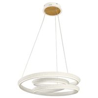 Lámpara Circular LED de Colgar Blanco y Madera