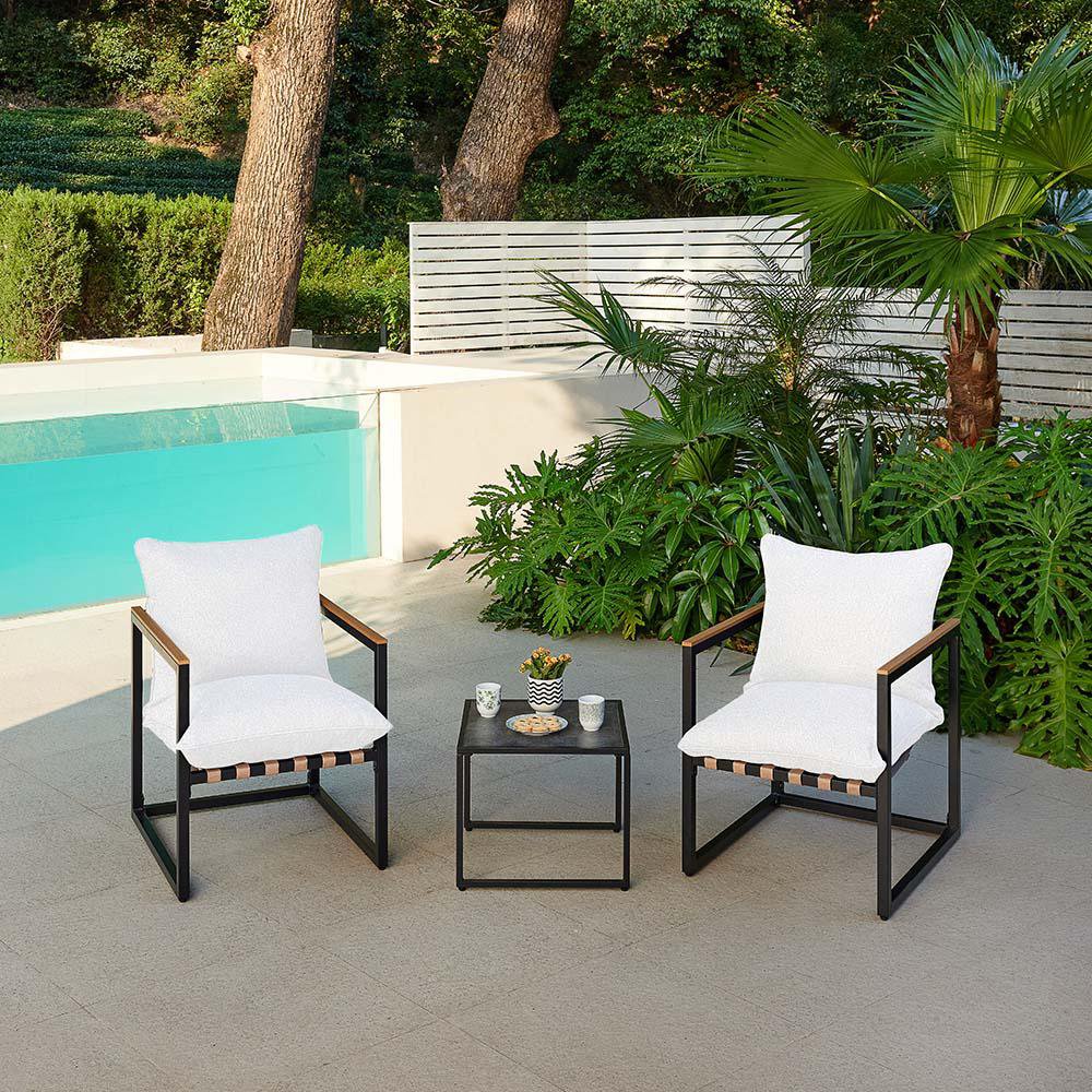Set de Sala de Exterior Lulu 3 Piezas Color Blanco