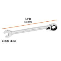 Llave Combinada con Matraca Reversible 14 X 188 Mm