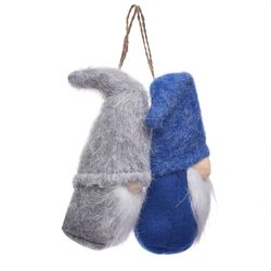 Gnomo Para Colgar 17 Cm Gris Azul