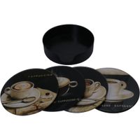 Set de 4 Porta Vasos con Base
