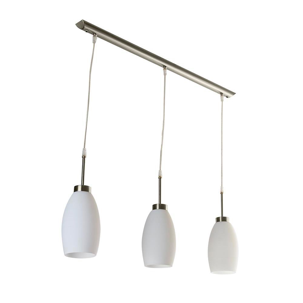 Lámpara Colgante Maruk III de Cristal Opalino de 3 Luces E27 1.49 Metros Color Blanco