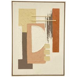 Cuadro Decorativo Abstracto en Tonos Cálidos 50X3.2X70 Cm