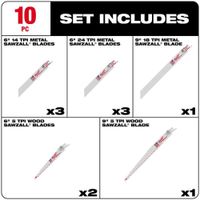 Set de Sierras Sawzall 10 Pzas - Milwaukee Electric