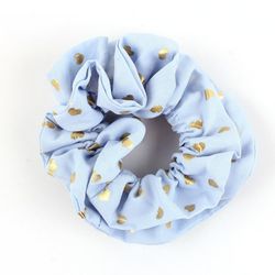 Scrunchie Celeste con Detalles Dorados - Viva