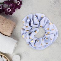 Scrunchie Celeste con Detalles Dorados - Viva