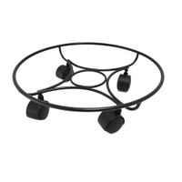 Soporte para Maceta con Ruedas Metal Negro 13 Plg