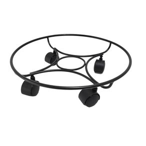 Soporte para Maceta con Ruedas Metal Negro 13 Plg