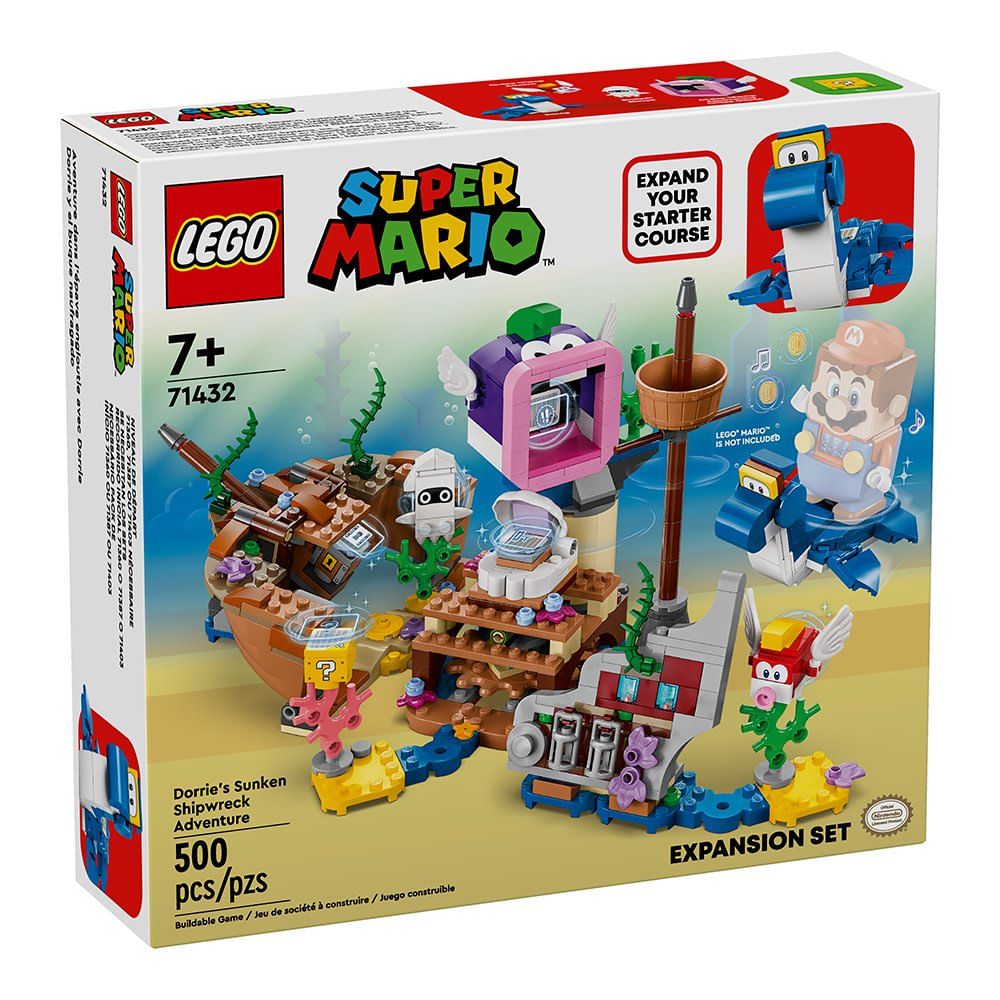 LEGO Super Mario Set de Expansión Dorrie y el Buque Naufragado #71432 de 500 Piezas