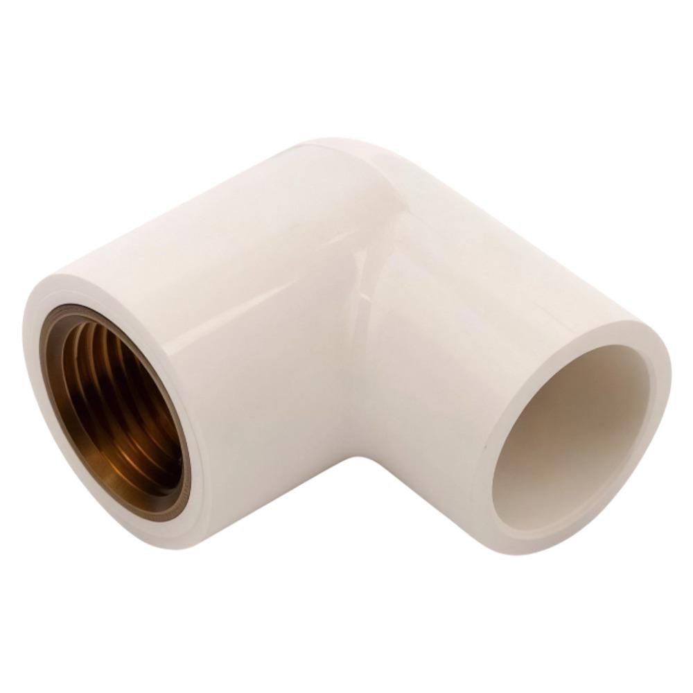 Codo 90° de PVC con Rosca 1/2 Plg con Inserto Metálico
