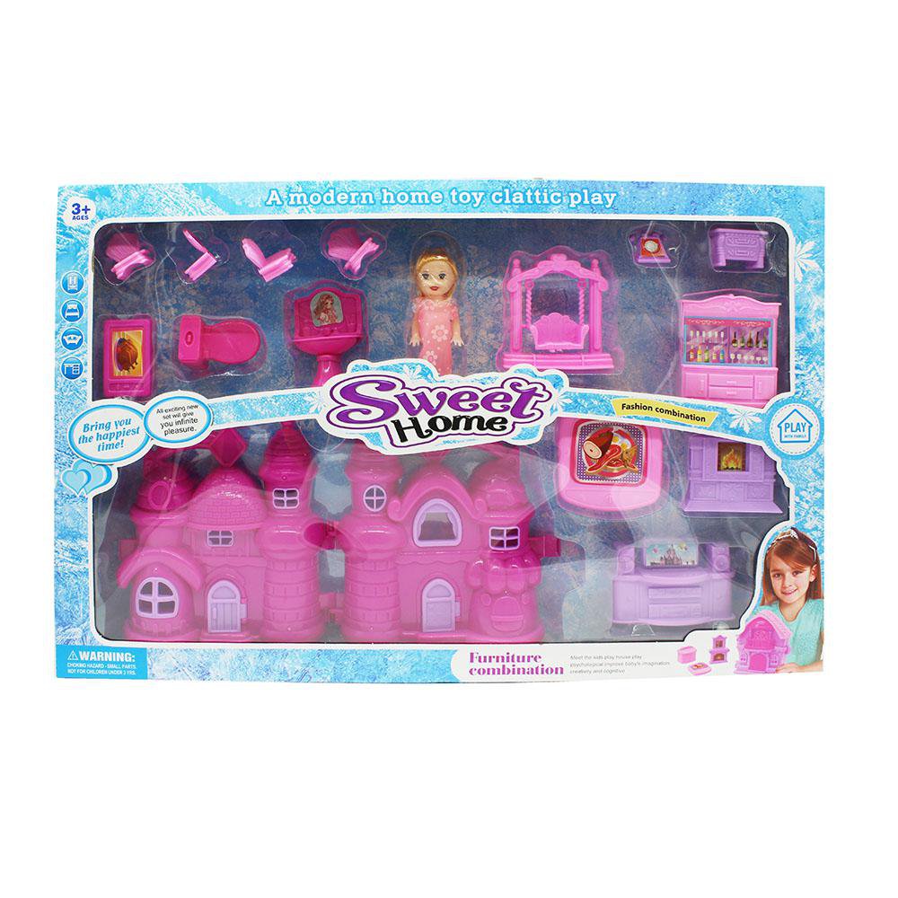 Casa de Muñecas Sweet Home con Muebles y Accesorios 3+ Años Casa de Muñeca con Muebles y A…