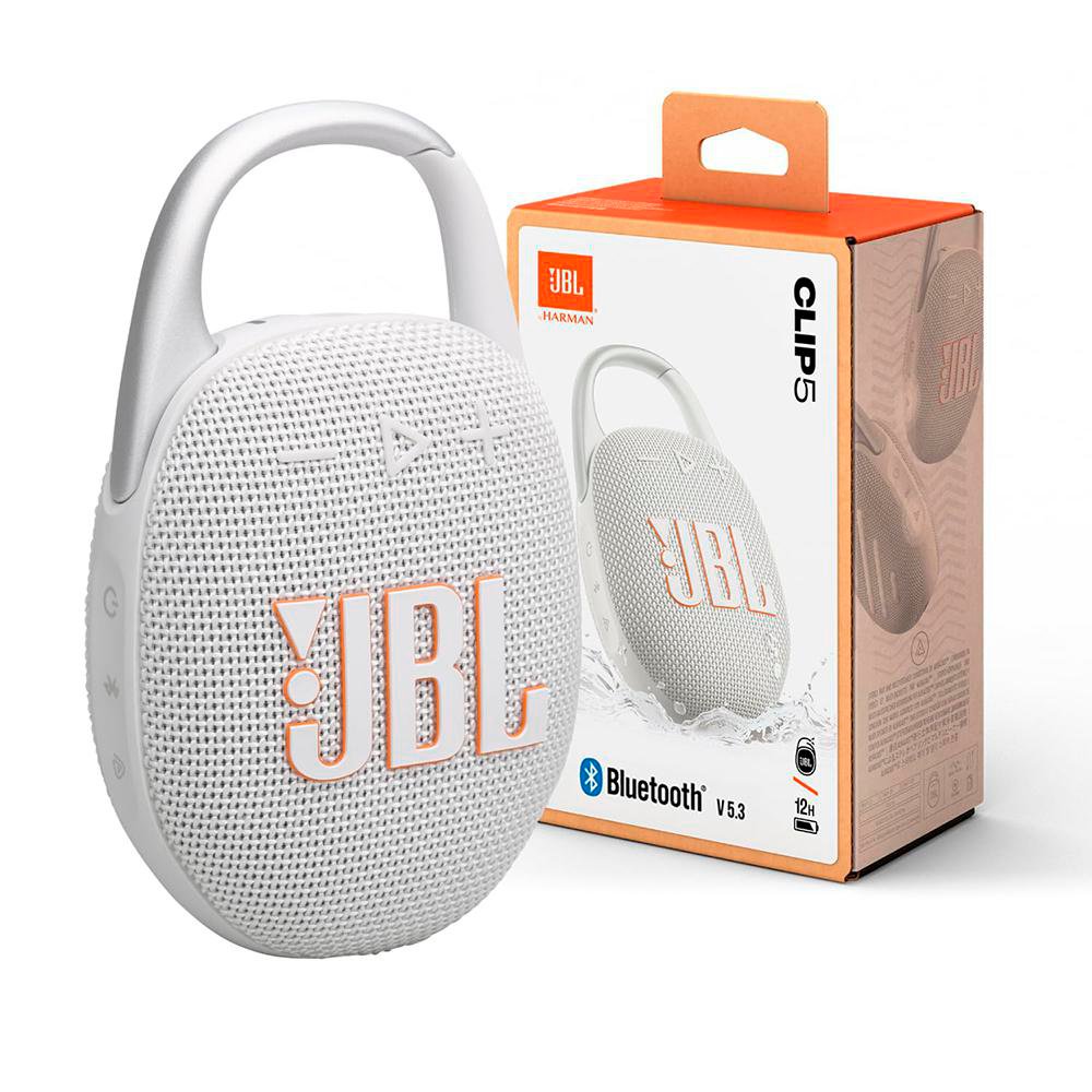 Bocina Portátil Clip 5 Color Blanca