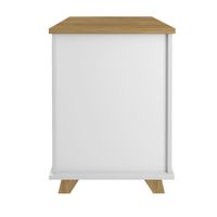 Mesa de Noche Blanca con 2 Gavetas y Repisa