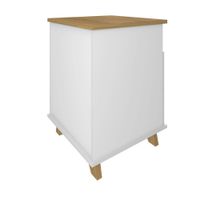 Mesa de Noche Blanca con 2 Gavetas y Repisa