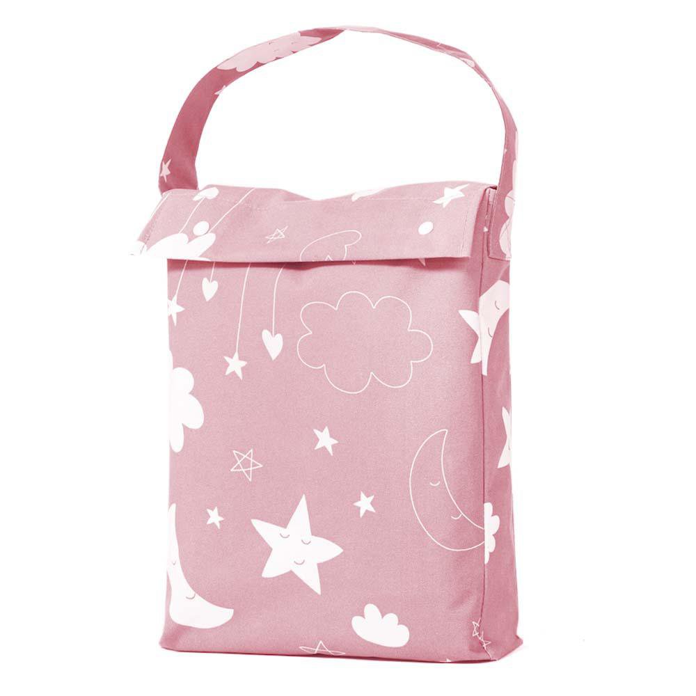 Cortina Black Out 117 x 137 cm Diseño Nube Color Rosado