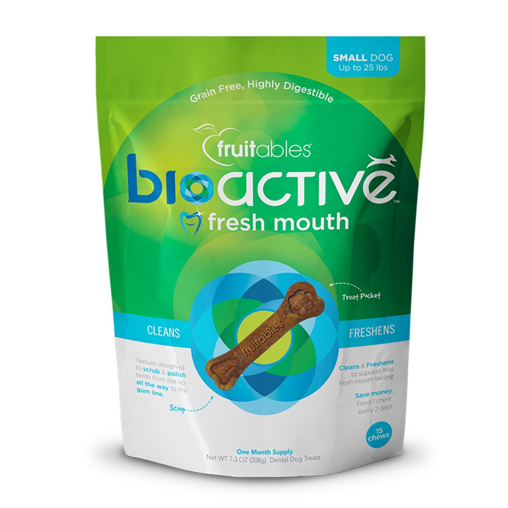 Snack para Perro Adulto Raza Pequeña Salud Dental Fruitables Bioactive Fresh Mouth de 15 U…