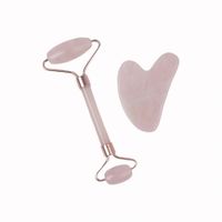 Set de Rodillo Facial y Gua Sha Rosa