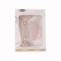 Set de Rodillo Facial y Gua Sha Rosa