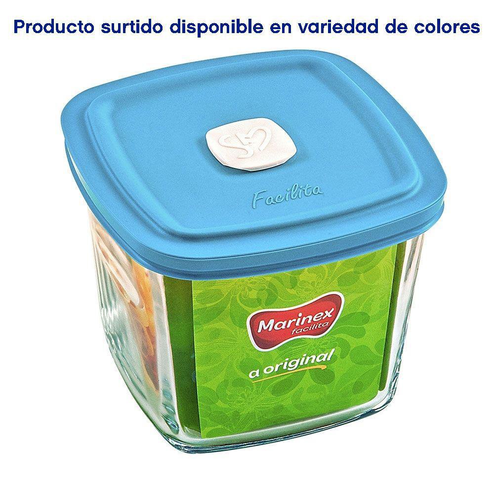 Contenedor Hermético de Vidrio de 1 L con Tapadera Plástica Color Transparente