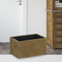 Caja Rectangular de Tela Café 20X20X16 Cm