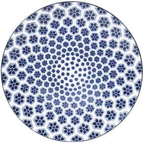 Set de 4 Platos Flores Azules para Cena