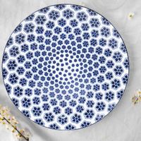 Set de 4 Platos Flores Azules para Cena