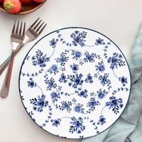 Set de 4 Platos para Postre Hojas Azules 7.5 Plg