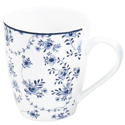 Set de 4 Tazas Diseño Hojas Azules 12 Oz