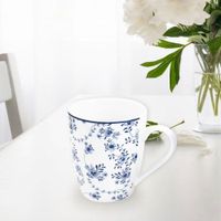 Set de 4 Tazas Diseño Hojas Azules 12 Oz