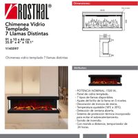 Chimenea Rectangular de Vidrio Templado con 7 Llamas Distintas