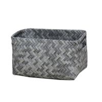 Canasta Rectangular Trenzada Gris 33X23X18 Cm