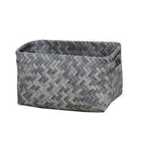 Canasta Rectangular Trenzada Gris 33X23X18 Cm