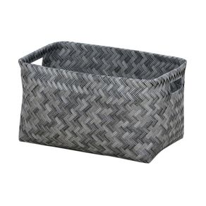 Canasta Rectangular Trenzada Gris 37X26X21 Cm