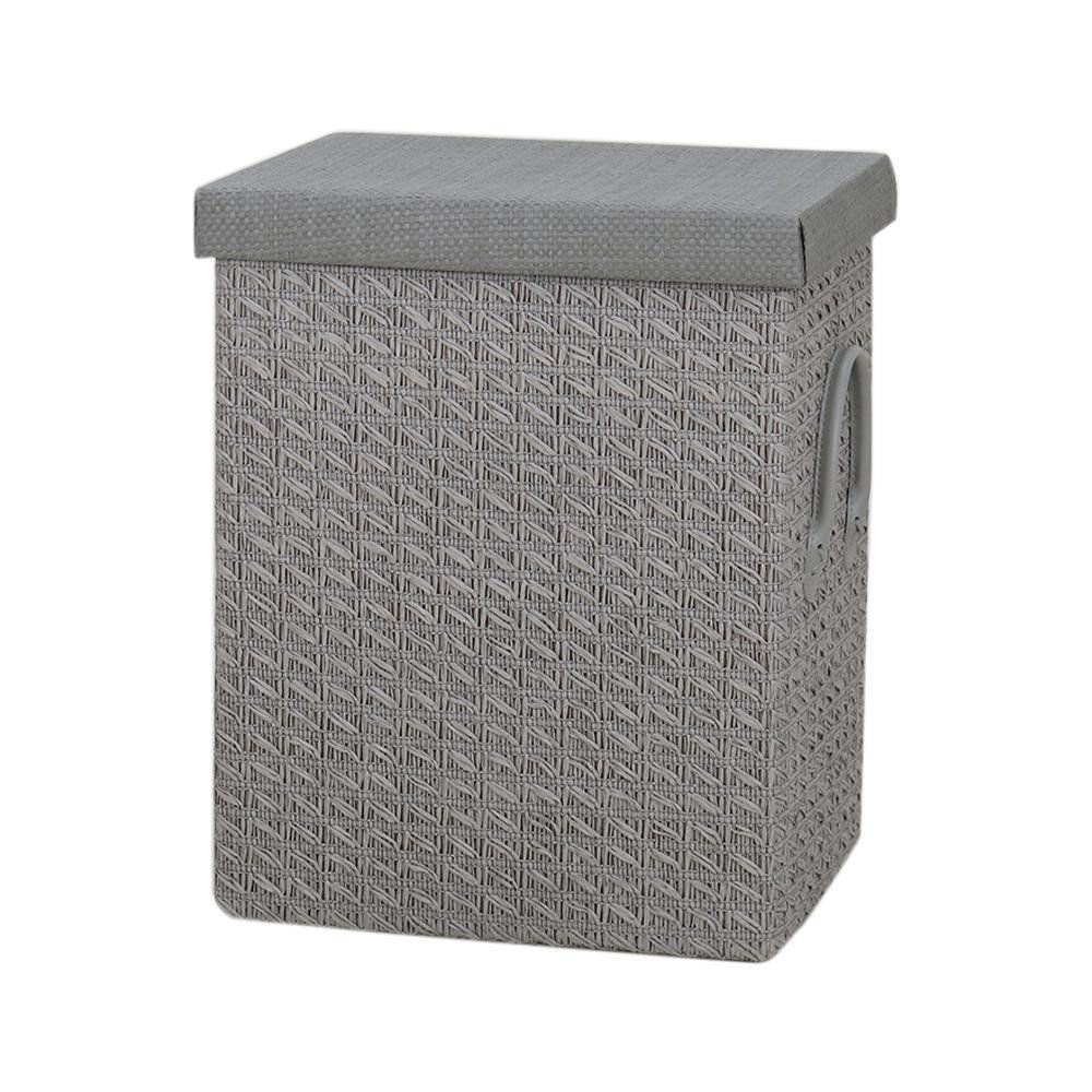 Canasta Rectangular para Ropa 35 x 26 x 45 cm Color Gris Canasta Gris Rectangular para Rop…