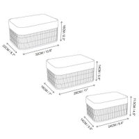 Set de 3 Canastas Rectangulares Bambú y Tela