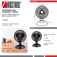 Ventilador de Mesa Negro 2 Velocidades
