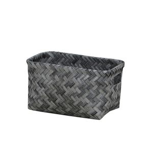 Canasta Rectangular Trenzada Gris 29X19X16 Cm