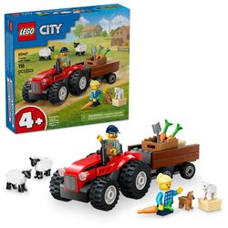 LEGO City Tractor Rojo con Remolque y Ovejas 116 Pzas
