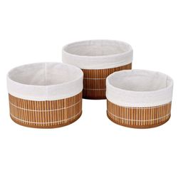Set de 3 Canastas de Bambú