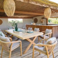 Silla Con Brazos Beige 58x66x76 Cm - Hesperide