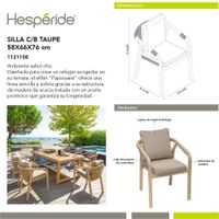 Silla Beige con Brazos para Exterior