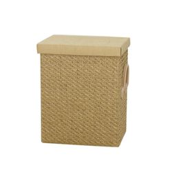 Canasta Gris para Ropa Rectangular con Tapa