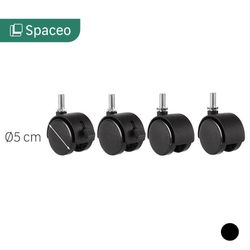 Juego de Ruedas Negro para Estanterías