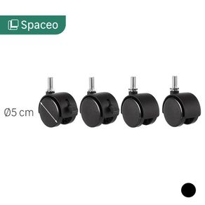 Juego de Ruedas Negro para Estanterías