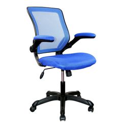 Silla Giratoria Mesh Azul con Brazos Ajustables