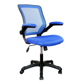 Silla Giratoria Mesh Azul con Brazos Ajustables